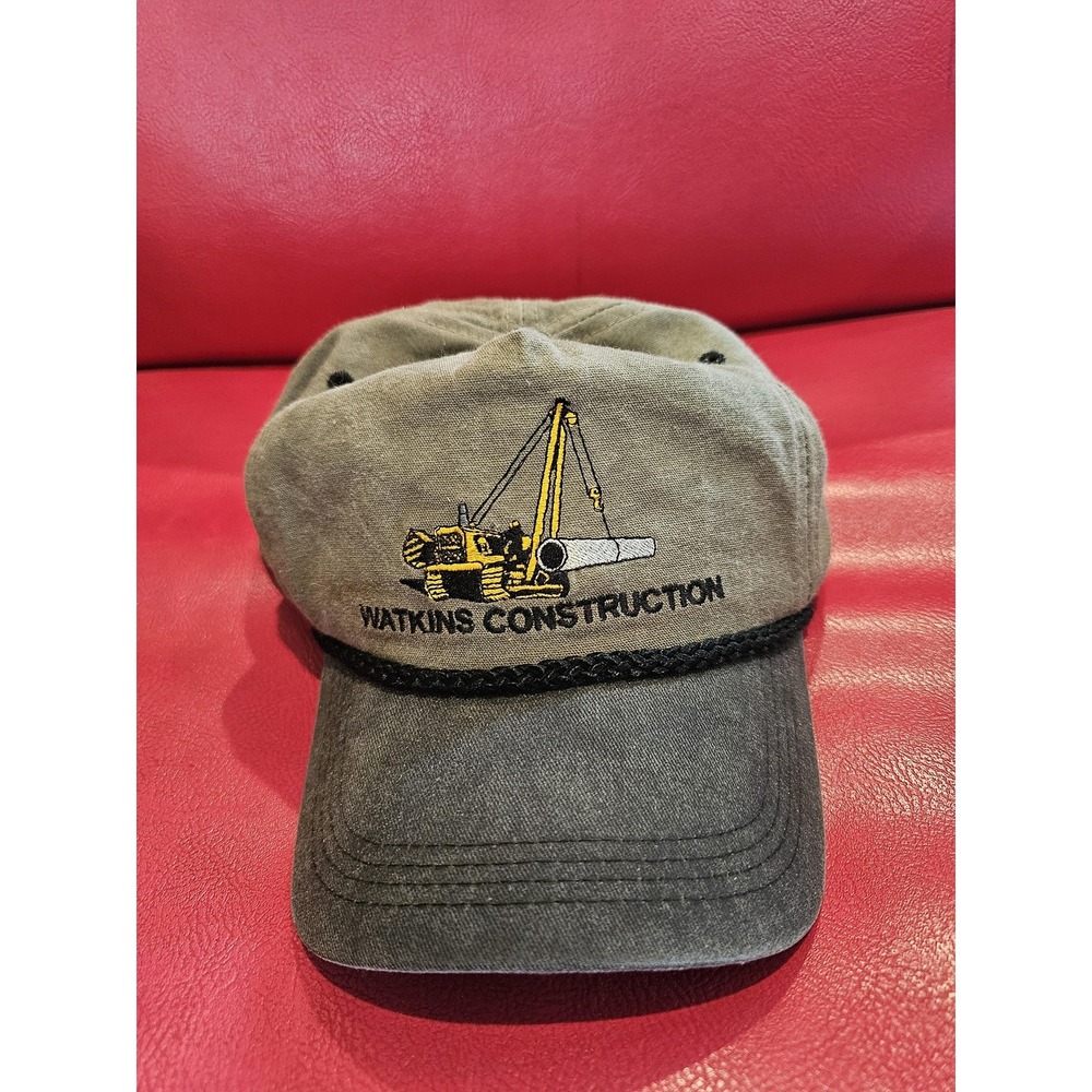 Watkins Construction Hat Cap‎ Strap Back Embroidered Crane Workwear Mens